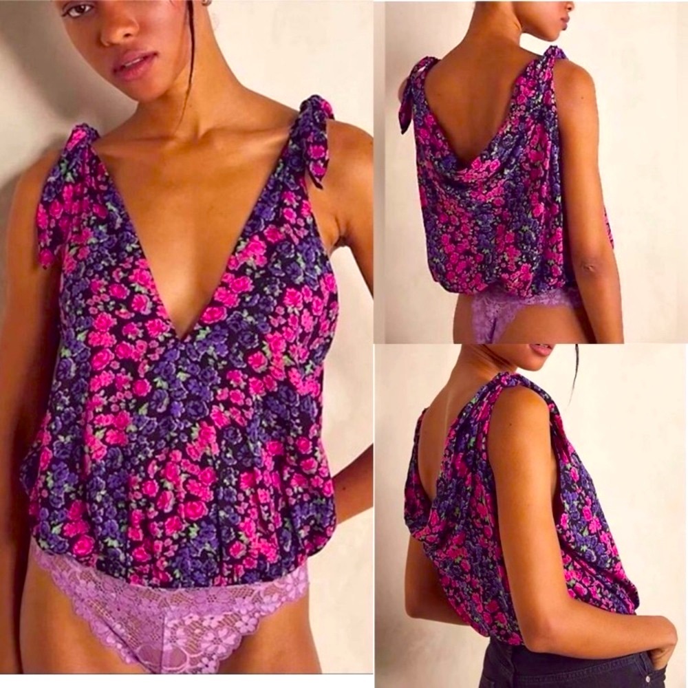 Free People Intimately Bare it All Floral Bodysuit XS NWT